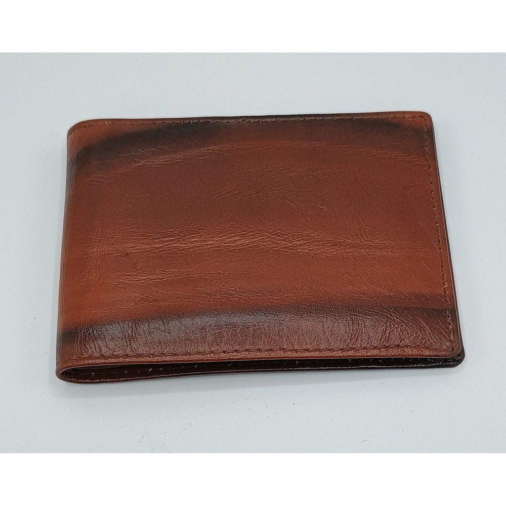 Vintage Don Loper Beverly Hills THINFOLD Scottsdale Brown Mens Bifold Wallet New